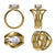 Oval Lab-Grown Diamond East to West Bold Domed Three-Piece Ring 3 CT - Set