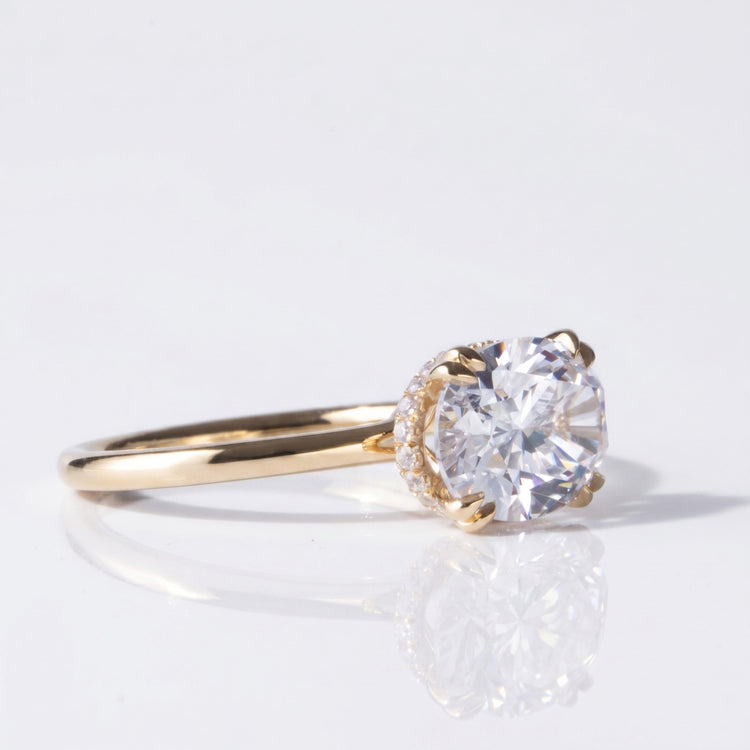 Oval Cut Lab-Grown Diamond East-West Hidden Halo Ring 3 CT