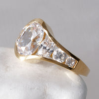 Oval and Round Lab-Grown Diamond Channel Set Ring 4.2 TCW