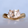Oval Cut Lab-Grown Diamond East-West Curved Ring 2 CT