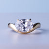 Oval Cut Lab-Grown Diamond East-West Curved Band Ring 2 CT