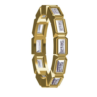 Baguette Cut Lab-Grown Diamond Chunky Bezel Band 1.3 TCW