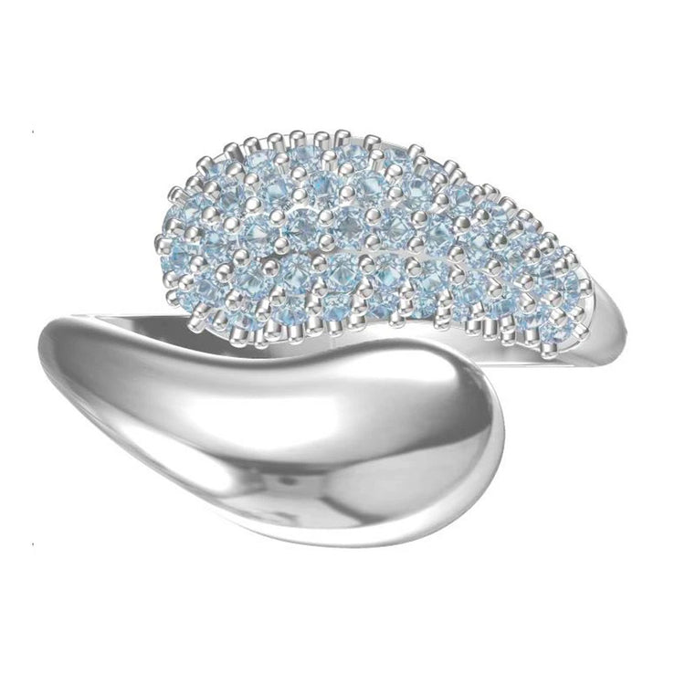 Lab-Grown Diamond Curvy Teardrop Open Band
