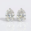 4 TCW Oval Cut Martini Prong Moissanite Stud Earrings - 14k White Gold