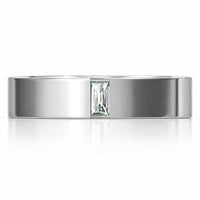 Baguette Lab-Grown Diamond Men's 5mm Wedding Band - Platinum - Size S