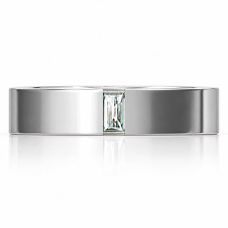 Baguette Lab-Grown Diamond Men's 5mm Wedding Band - Platinum - Size S