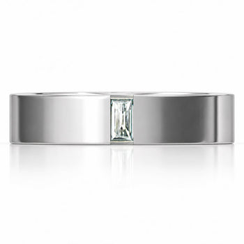 Baguette Lab-Grown Diamond Men's 5mm Wedding Band - Platinum - Size S
