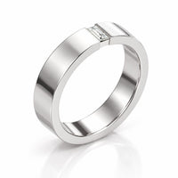 Baguette Lab-Grown Diamond Men's 5mm Wedding Band - Platinum - Size S