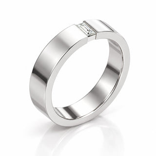 Baguette Lab-Grown Diamond Men's 5mm Wedding Band - Platinum - Size S