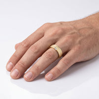 0.08 CT Baguette Cut Brushed Finish Men's 5mm Wedding Band