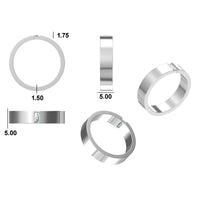 Baguette Lab-Grown Diamond Men's 5mm Wedding Band - Platinum - Size S