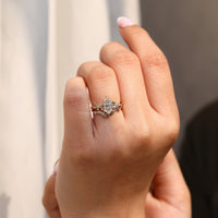 Dutch marquise bridal set with round diamond accents