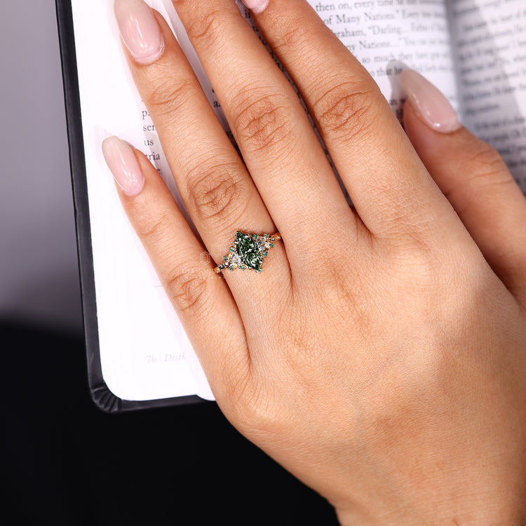 Marquise cut ring vintage cluster setting.