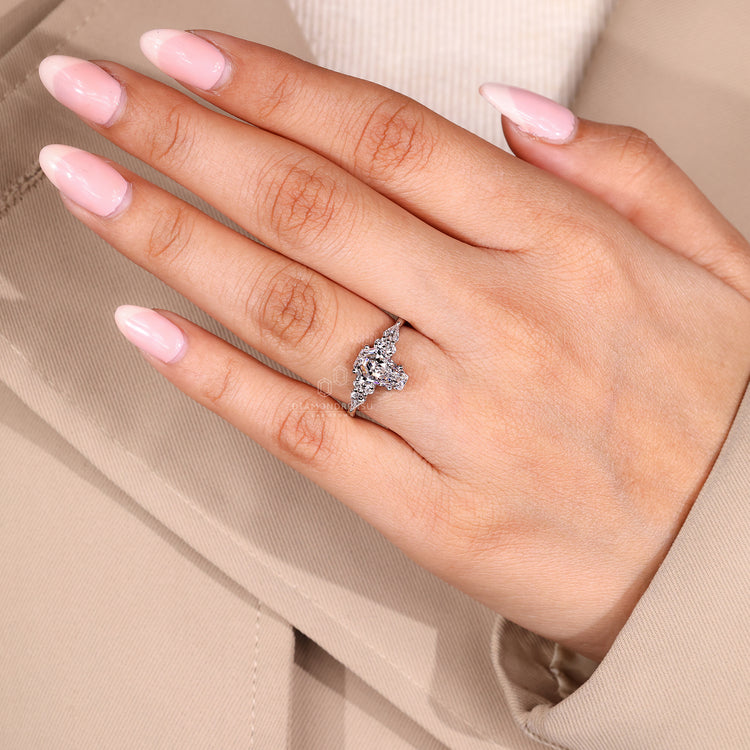 Coffin Diamond Ring - A Four Prong Setting Style.