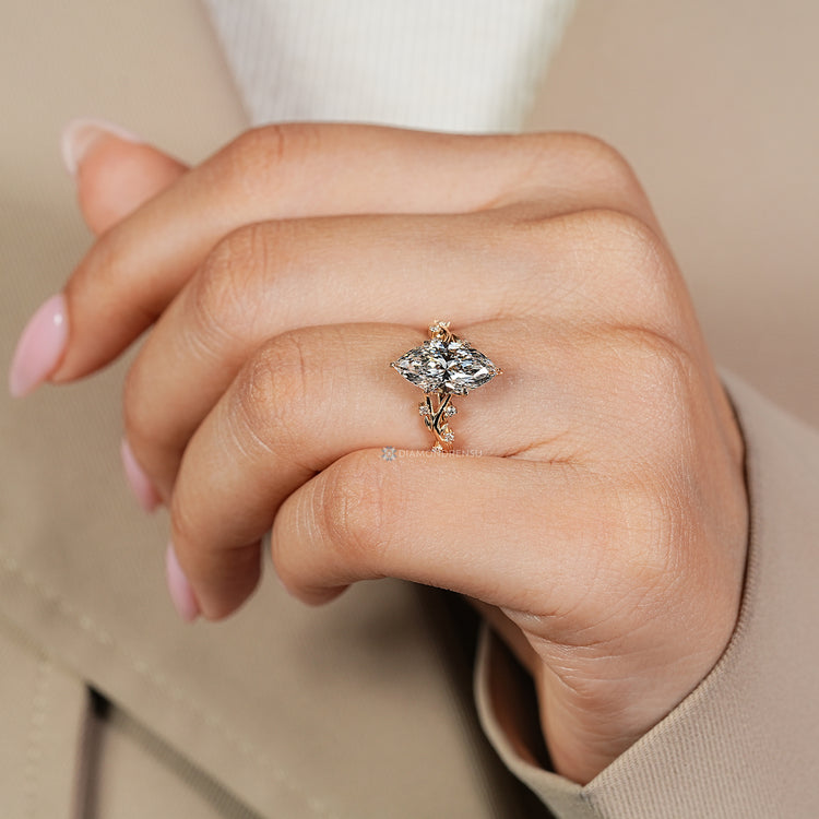 Marquise ring tulip basket setting.