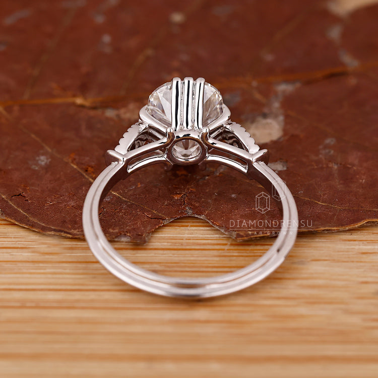 Cushion Old European Cut Ring elegant vintage design.
