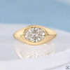 Oval East To West Moissanite Solitaire Engagement Ring 1.18 CT