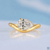 Pear Moissanite Curved Solitaire East West Ring 1.24 CT