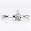 Pear Cut Lab-Grown Diamond Minimalist Solitaire Ring 0.25 CT - 10k White Gold - Size L