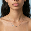 Round Lab-Grown Diamond Chevron Bar Necklace - 18k White Gold