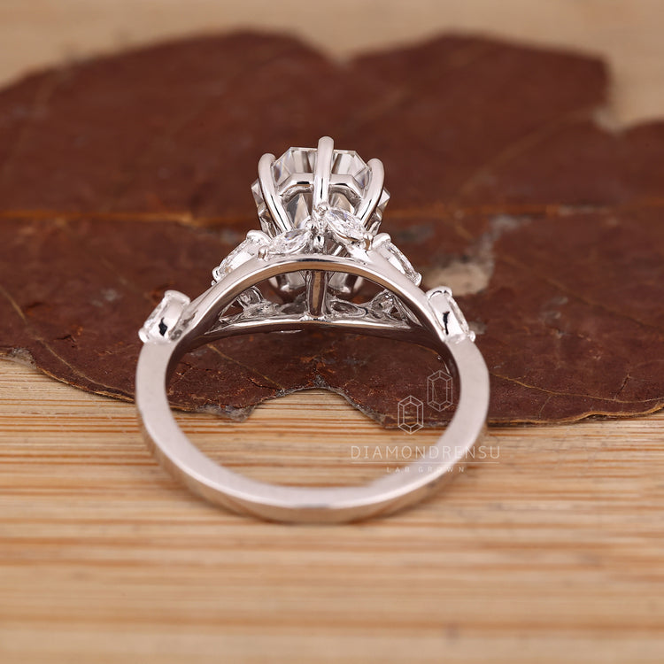 IGI certified coffin diamond ring six prong set.