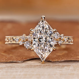Dutch marquise diamond ring vintage Art Deco style.