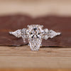 Coffin Cut Diamond Ring Side Stones Setting.