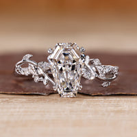 Coffin cut diamond ring  a Nature inspired Cluster Set.