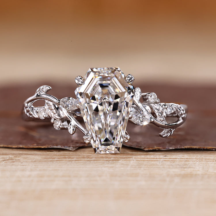 Coffin cut diamond ring  a Nature inspired Cluster Set.