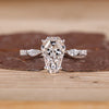 Coffin cut diamond ring marquise side stones pave.
