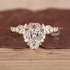 Coffin cut diamond ring five stone nature style.