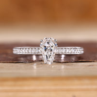 Coffin Cut Diamond Ring  A stunning Hidden Halo Pave Style.