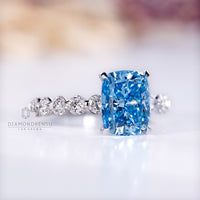 IGI certified cushion cut diamond ring design.
