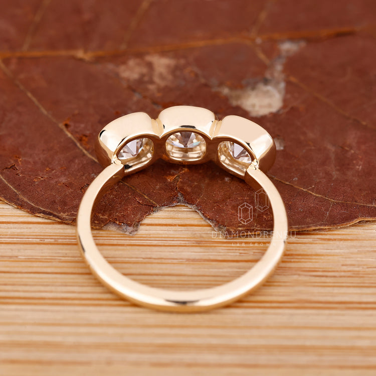 Bezel setting Cushion Old European Cut Ring classic style.
