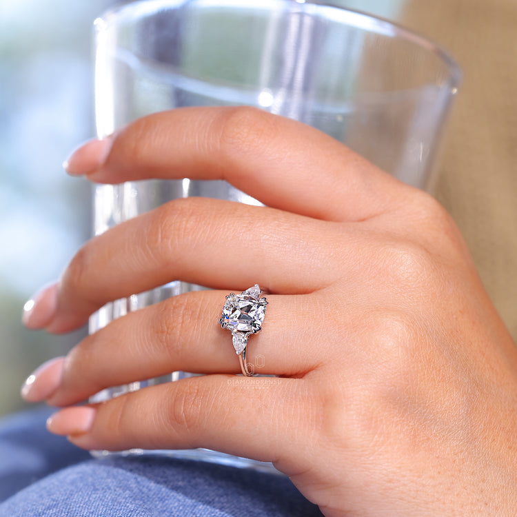 Cushion Old European Cut Lab Grown Diamond ring.
