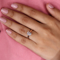 Cushion old European cut ring lab grown diamond.