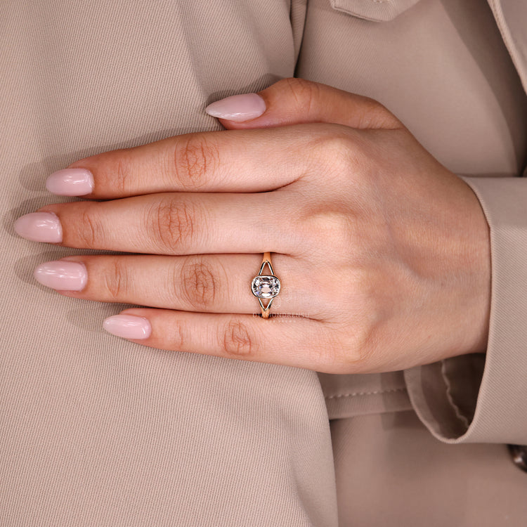 Lab Grown Cushion Old Mine Cut Ring design.
