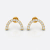 Semi-Circle Lab-Grown Diamond Stud + Solid Gold Earrings