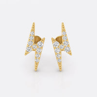 Lightning Bolt Lab-Grown Diamond Stud + Solid Gold Earrings