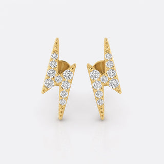 Lightning Bolt Lab-Grown Diamond Stud + Solid Gold Earrings