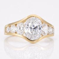 Oval and Round Lab-Grown Diamond Channel Set Ring 4.2 TCW