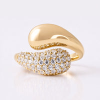Lab-Grown Diamond Curvy Teardrop Open Band