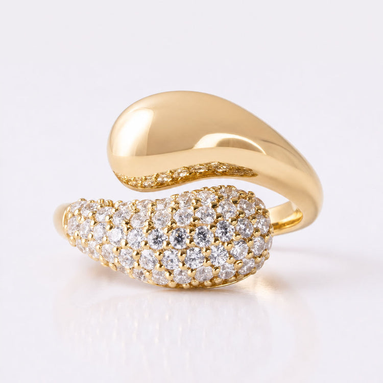 Lab-Grown Diamond Curvy Teardrop Open Band