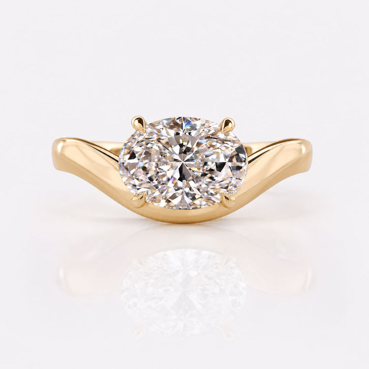 Oval Cut Lab-Grown Diamond East-West Solitaire Ring 2 CT