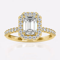 Emerald Halo Engagement Ring