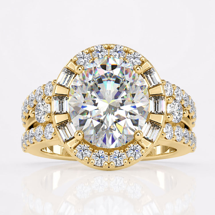 Antique 6.43 TW Oval Cut Moissanite Delicate Vintage Style Engagement Ring