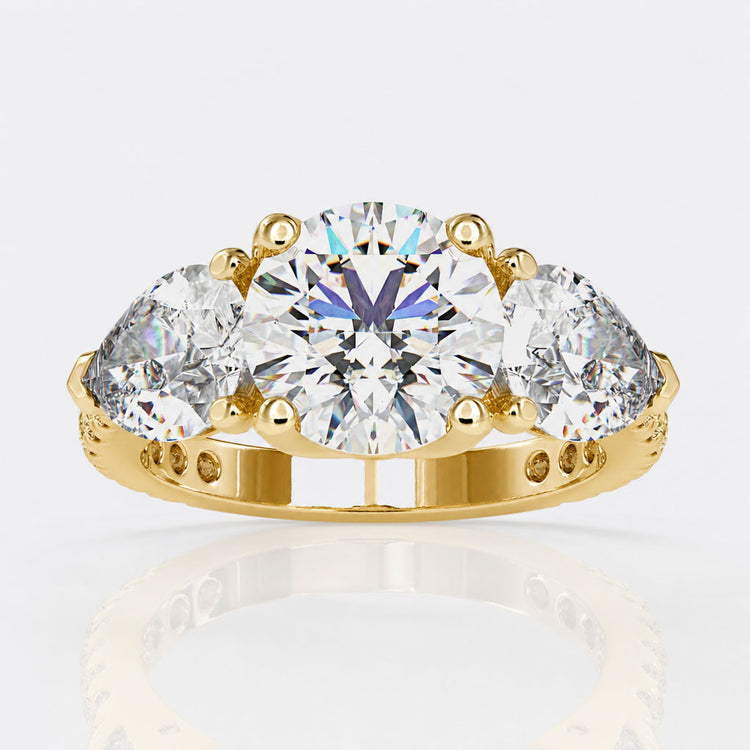 Round And Pear Diamond Ring