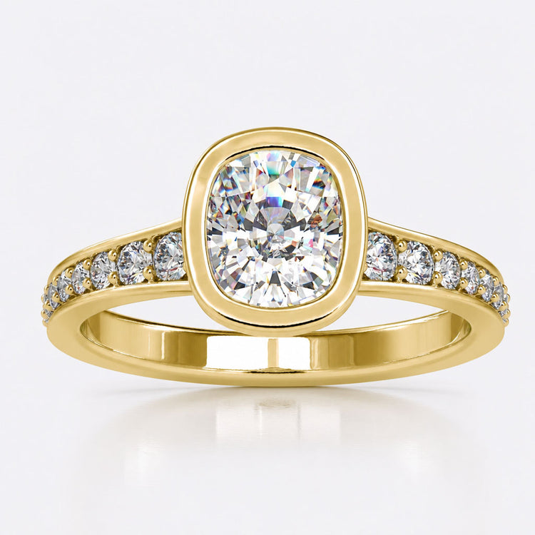 Dazzling 2.03 TCW Cushion Cut Channel Set Lovely Moissanite Wedding Ring