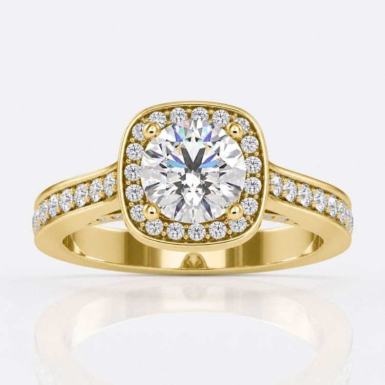 Round Diamond Engagement Ring in Elegant Cathedral Setting