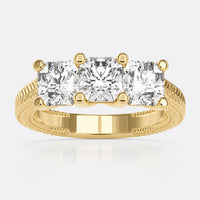 Three Stone Engagement Ring Diamond with Modern Design